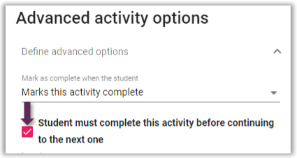 activity setting gating tag