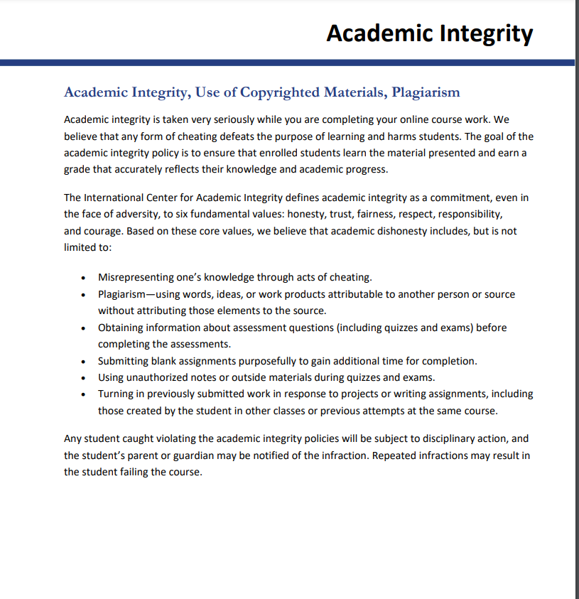 academic integrity plagiarism essay