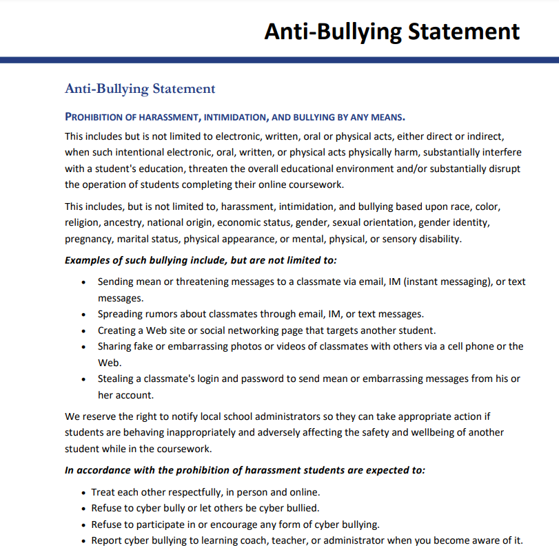 Anti-Bullying Document